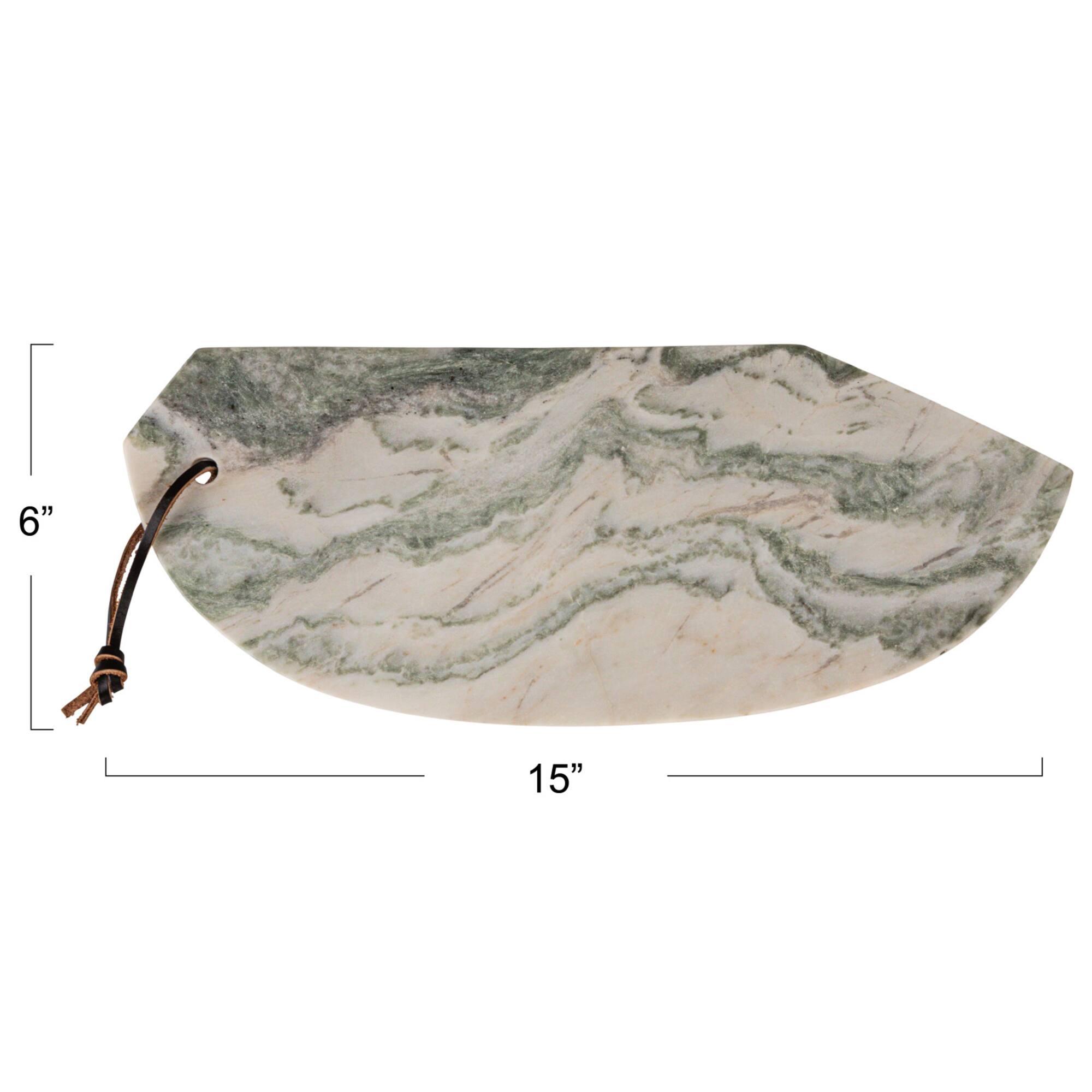 Hello Honey® 15" Green Mélange Marble Organic Shaped Board